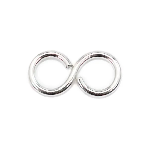 Spacer 925 silver open infinity 6x13.5mm x 2pcs