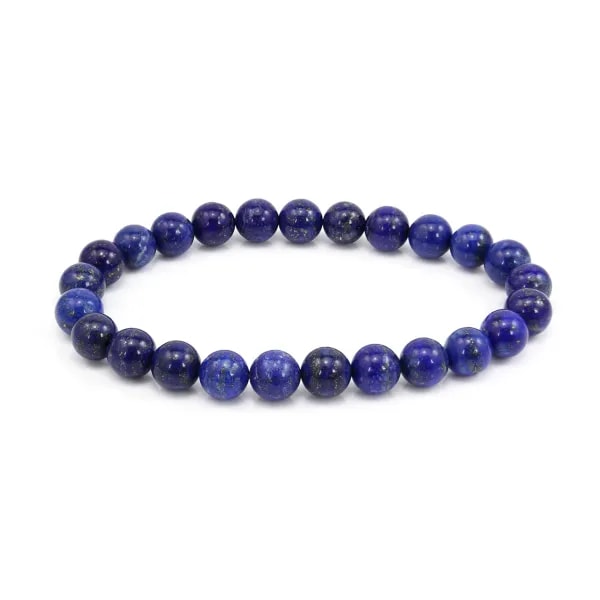 Pulseira Lápis Lazúli redonda 8mm - Elástico x 1 unidade