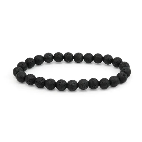 Bracelet Pierre de lave rond 8mm - Elastique x 1pc