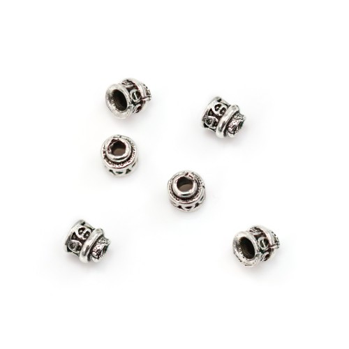 Bead Cap ethnic 3x3mm - Nielloed 925 Silver x 4pcs