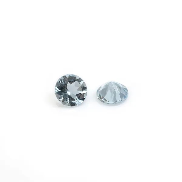 Aigue Marine à sertir, taille rond brillant 3-3.5mm x 1pc