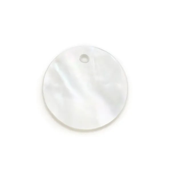 Nacre blanche ronde plate 12mm x 2pcs