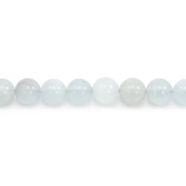 Aguamarina redonda 8mm x 2 perlas