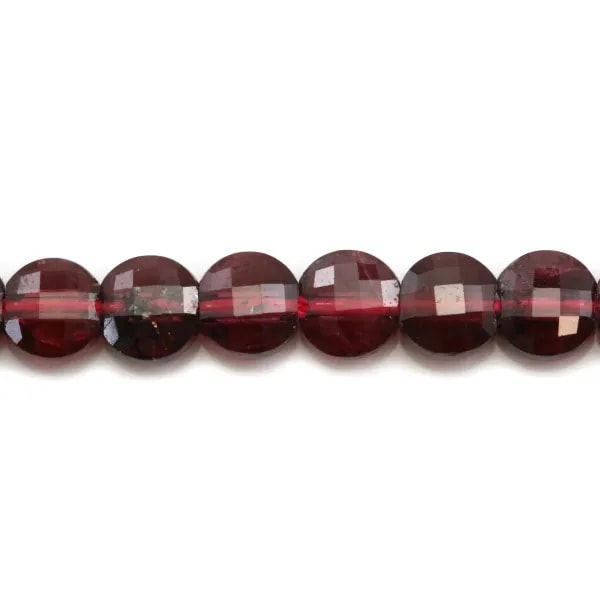 Granat runde flache Facette 4mm x 40cm