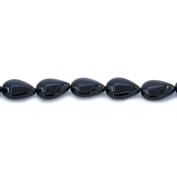 Schwarzer Achat Tropfen flach 18 x 24mm