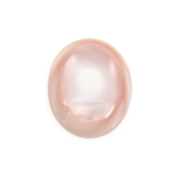 Oval Pink Mother-of-Pearl Cabochon 10x12mm x 1pc