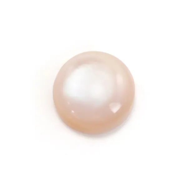 Pink round mother-of-pearl cabochon 3mm x 2pcs