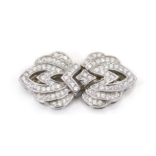 Fermoir de clip doble loto 14x28mm en plata 925 para creación de joyas