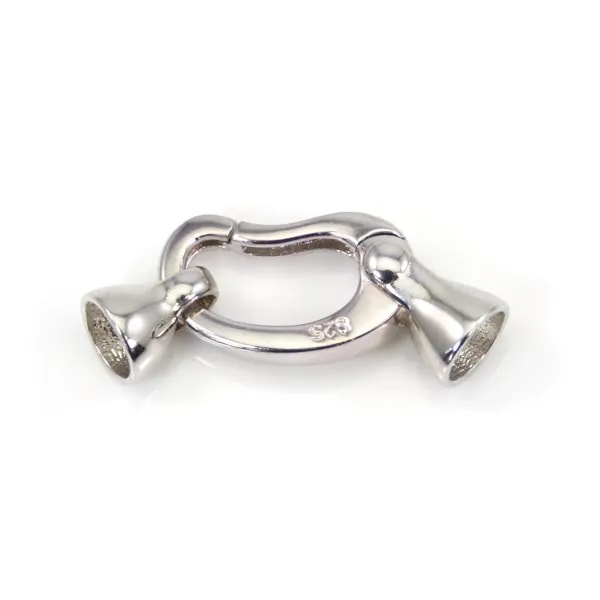 Baroque spring clasp 9x25mm in 925 silver for jewelry making