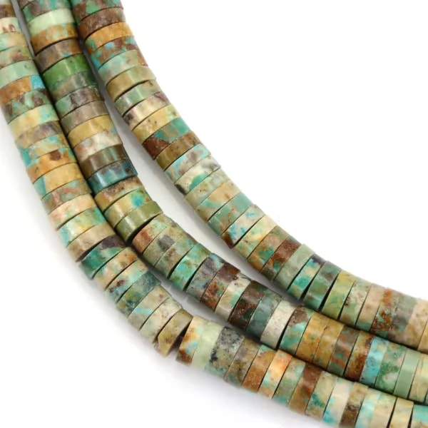 40cm Strang Heishi-Rondelle-Perlen in Türkis 2x6mm für Boho-Schmuck