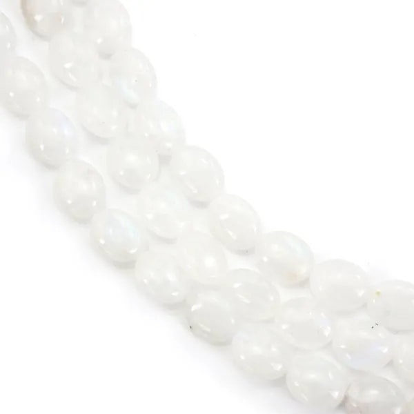 Fil de 39cm de pierres de lune ovales 8x10mm qualité A pour bijoux élégants