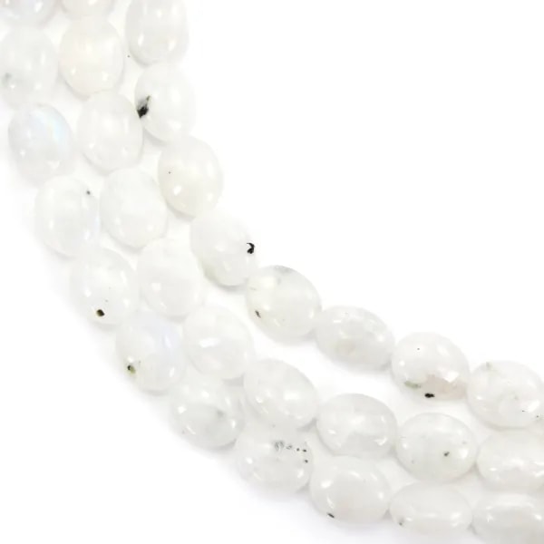 Fil di 39cm di pietre di luna ovali 8x10mm qualità AB per gioielli eleganti