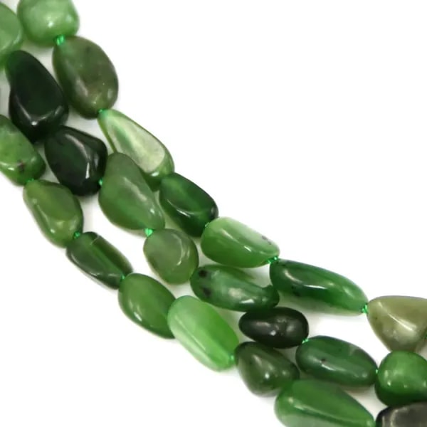 Baroque Nephrite Jade Bead | Green Natural Stone
