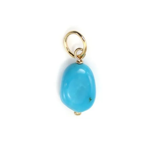Pendentif Turquoise baroque - Gold Filled x 1pc