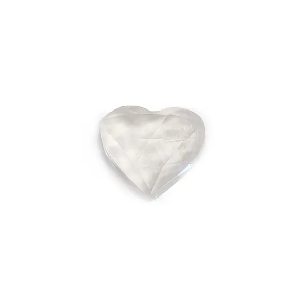 Cabochon Cristal de Roche coeur facetté 9x10mm x 1pc