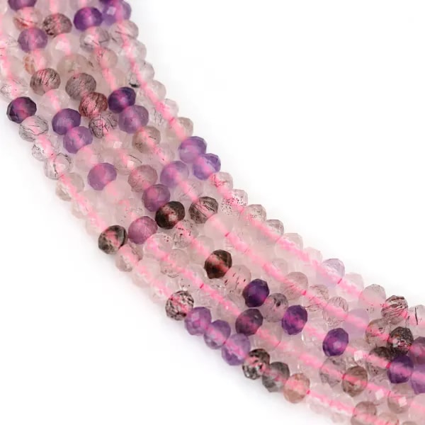 Perla Rondelle Facetada 2x3mm Super Seven | Fornecedor de Joias