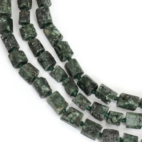 Seraphinit 7x11mm - Barocke Rechteckperlen - Einzelne Perle