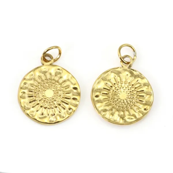 Medalhão Motivo Sol Dourado | Inox 304 | Fornecedor Jóias