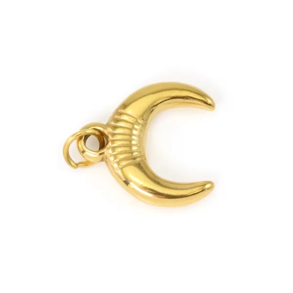 Péndulo Luna Invertida Dorado | Acero Inox 304 | Bisutería
