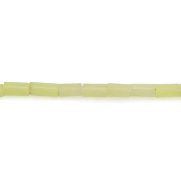 Pedra de Jade Coreana Amarela Verde Retângulo 2x4mm | Pedra Natural
