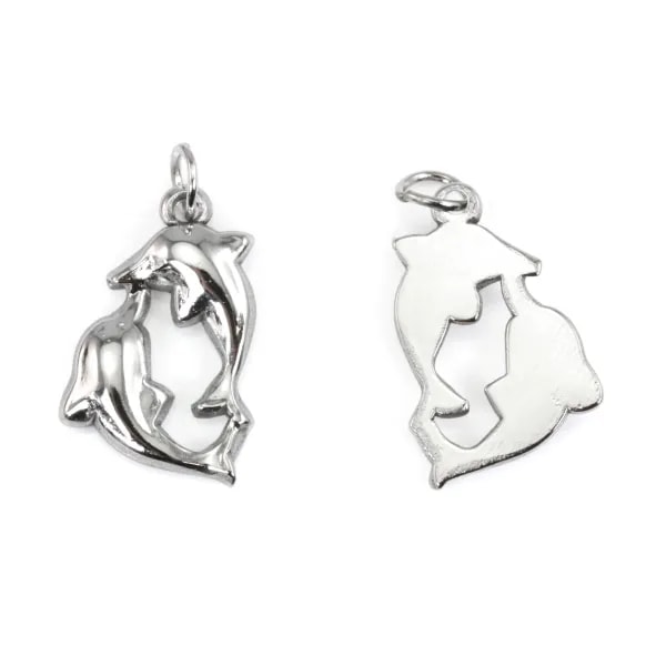 Pendent Duo-Delfin 12x18mm | Edelstahl 304