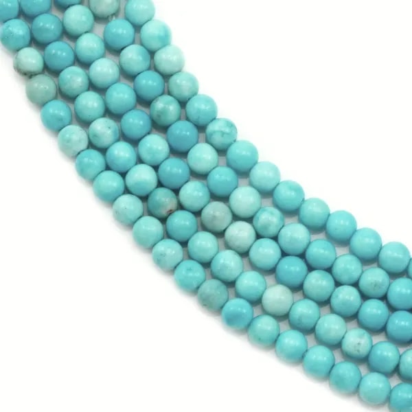 Reconstituted turquoise round 2mm for thin bracelet and necklace