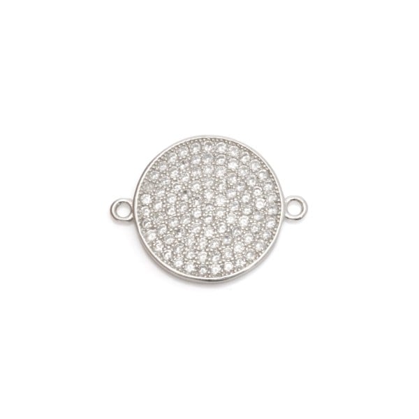 Round Pave Spacer 925 Silver | Shiny Jewelry Component
