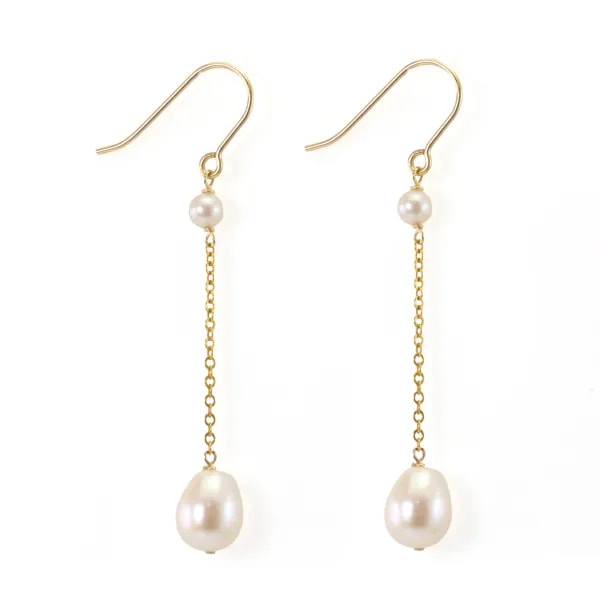 Ohrring in gold filled & Süßwasserzuchtperlen x 2pcs