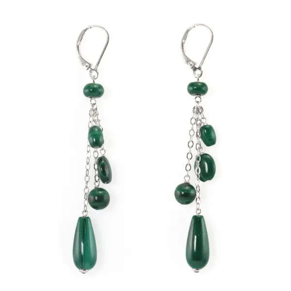 Silver earring 92alachite- Achat / vente pas cher