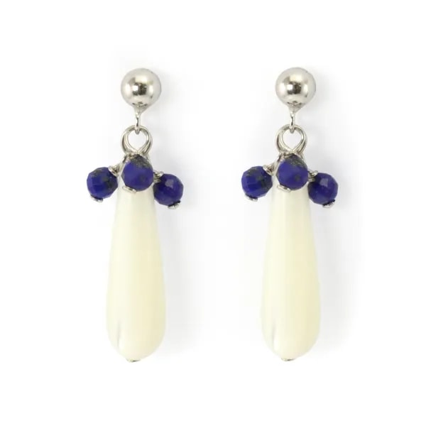 925 Sterling Silver & Mother of Pearl Earrings x 2pcs, presente a oferecer