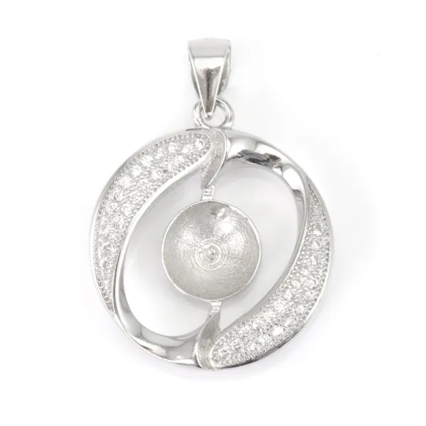 Bail Cerchio Asimmetrico Argento 925 | Per Perla Semi-Forata
