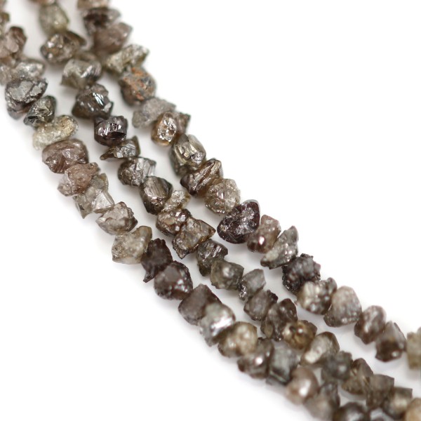 Diamante en bruto gris/marrón 2-3mm x 42cm