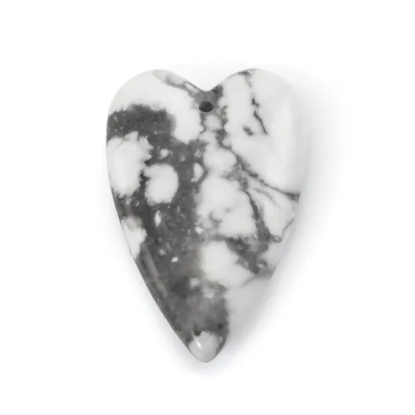 Pendente Cuore Pietra Naturale | Fornitore Howlite Gioielli