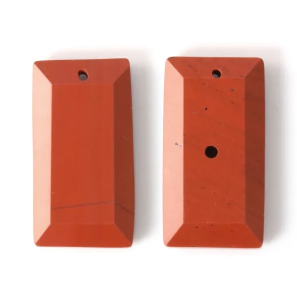 Pendente in Diaspro Rosso Rettangolare | Pietra da Incastonare 13x25mm