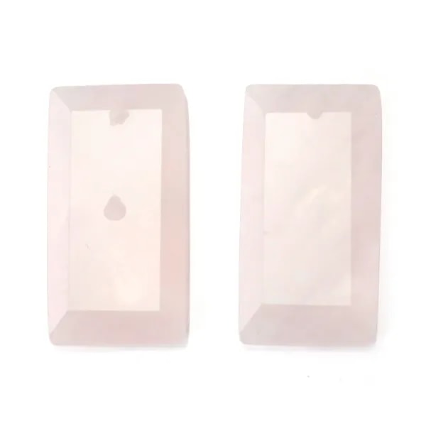 Pendentif Quartz rose rectangle (à sertir) 13x25mm x 1pc