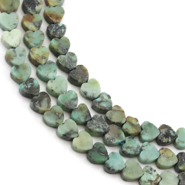 African Turquoise Bead Heart 4mm | Wholesale Stone Semi Precious