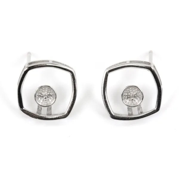 Clous d’Oreilles Losange | 925er Rhodiniertes Silber | Schmucklieferant