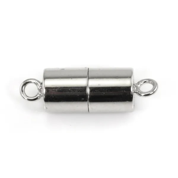 Magnetic Clasp Cylindrical Rhodium-Plated Silver 925 | Jewelry Components