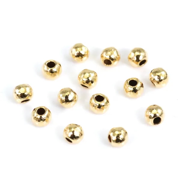 Perla Rotonda Martellata Gold Filled | Componenti Gioielli