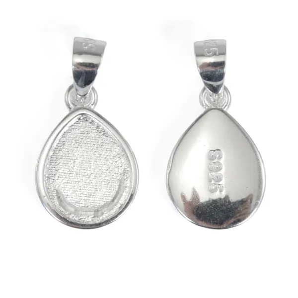 Pendant Silver 925 Support Cabochon Goutte 8x10mm | Création Bijoux