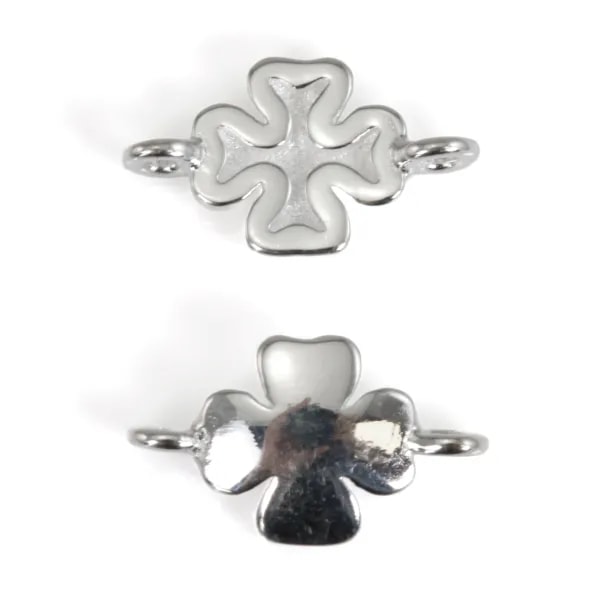 Zwischenblatt Kleeblatt - 925er Silber | DIY Schmuck