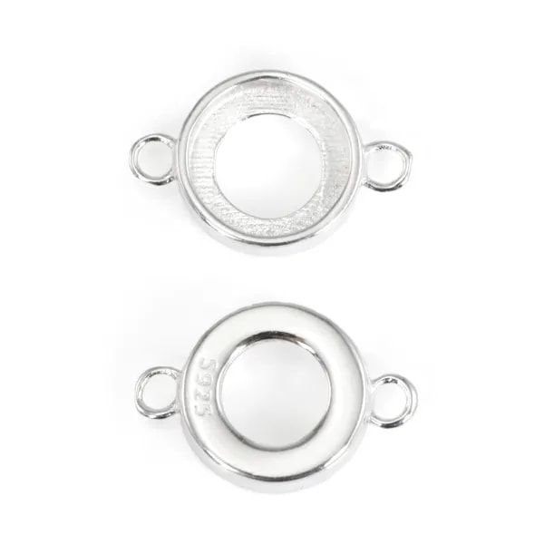 Distanziatore Argento 925 Cabochon Rotondo 8mm | Accessoire Création Bijoux