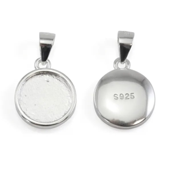 925 Ciondolo in argento sterling per Cabochon rotondo 10mm | Accessori per gioielli