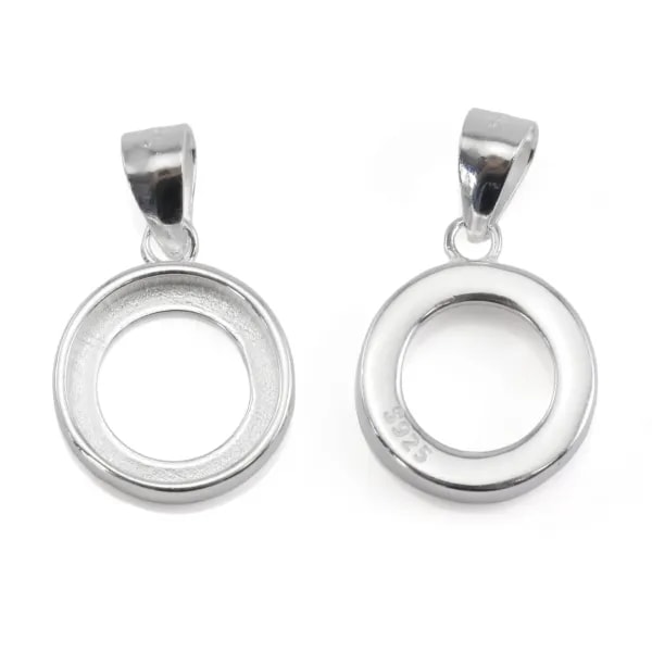 Ciondolo d'argento 925 Cabochon Rotondo 10mm | Creazione Accessorio fai da te