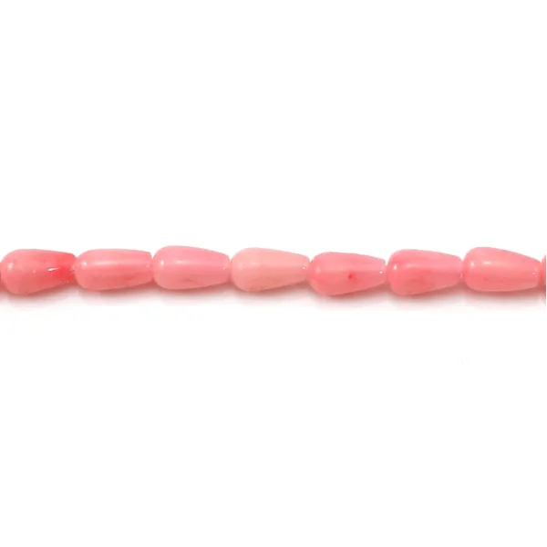 Bambou de mer, teinté rose, goutte, 2x6mm x 40cm