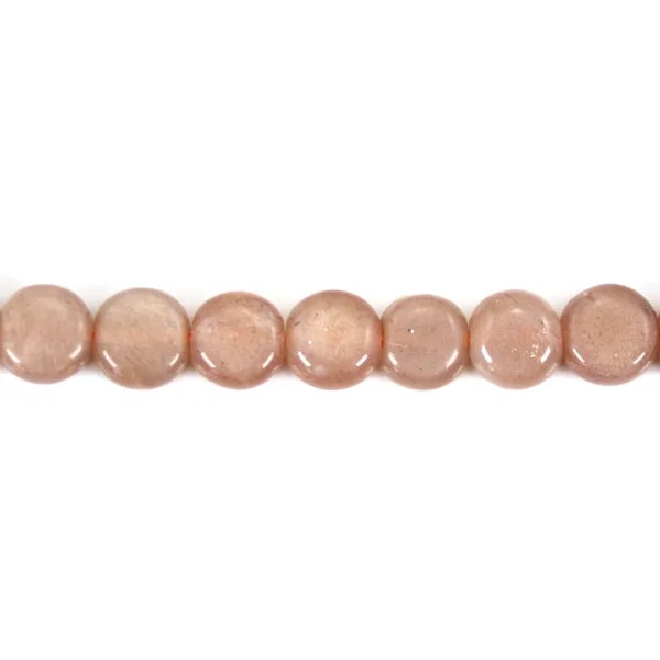 Orange moonstone round flat 8mm x 40cm