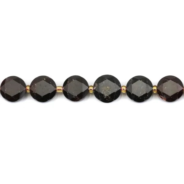 Granate redondo plano facetado 8.5mm x 38cm (39pcs)