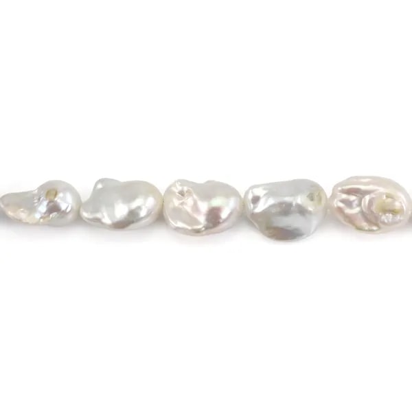 White freshwater baroque cultured pearls 16 mm x 39 cm