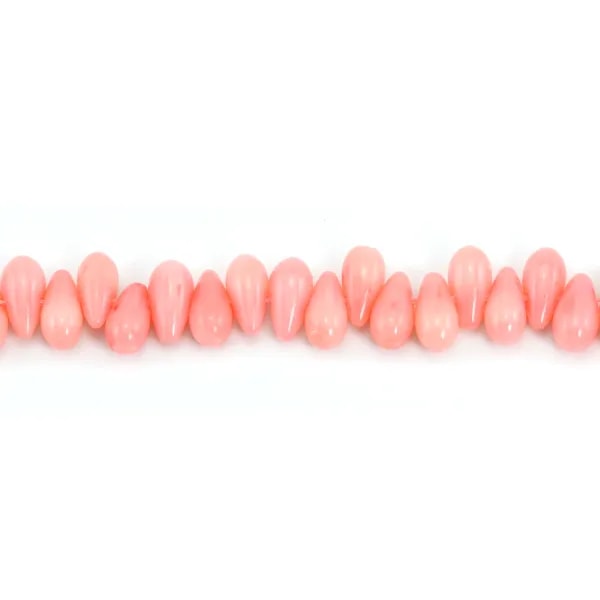 Bambù mare tinto rosa goccia 4x8mm x 10pcs