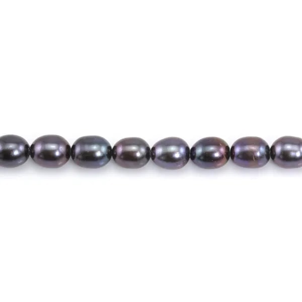 Perlas de cultivo de agua dulce, azul oscuro, oliva, 5mm x 38cm